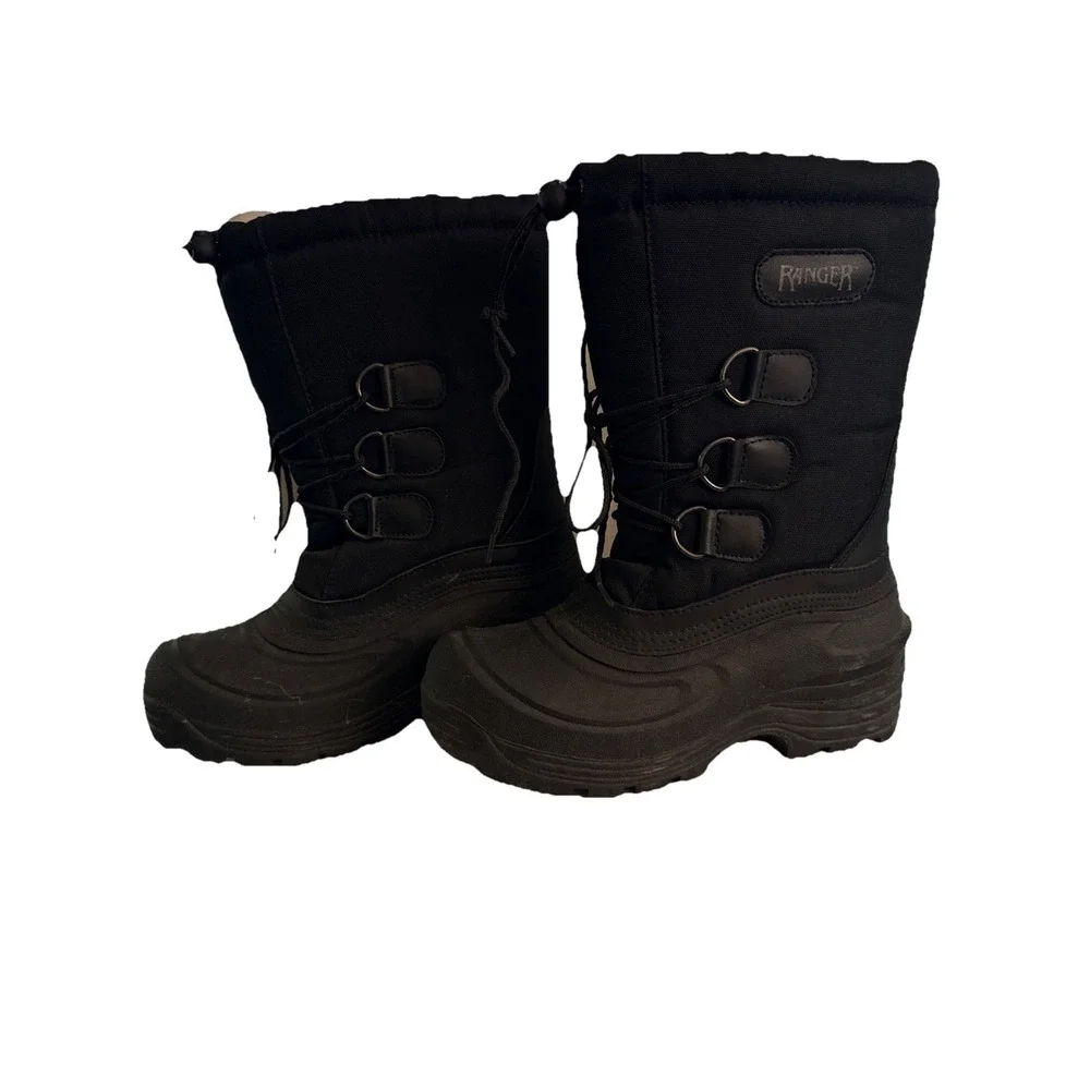 Ranger Size 7 Winter Snow‎ Boots Mens 7 Black Lace Up Thermolite Insulated